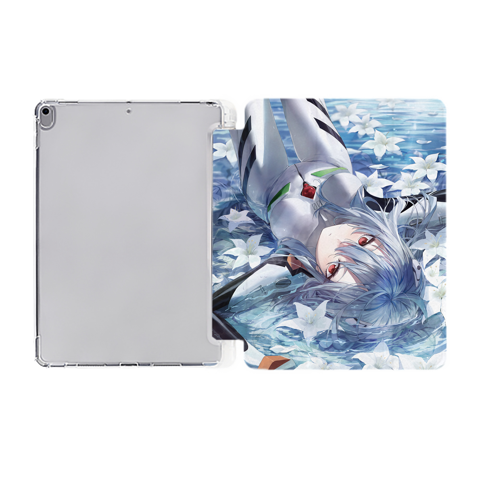（画像用） EVA 新世紀エヴァンゲリオン IPad ケース ペン収納付き 三つ折りスタンド PUレザー×シリコン 対応機種9.5/10.5/10.9インチ